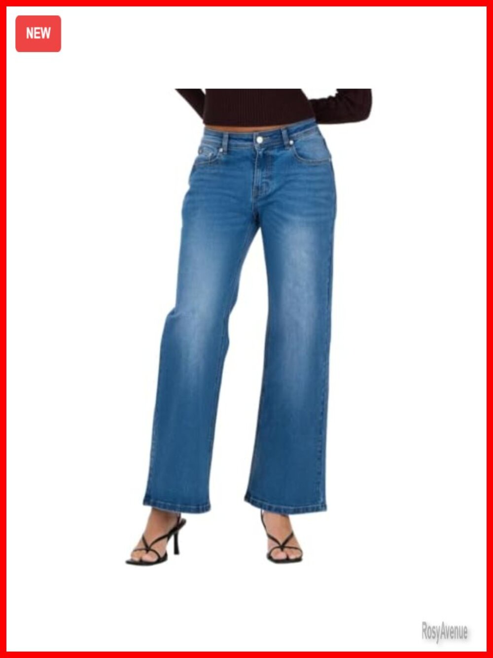 Forever 21 Low Rise Baggy Stretch Denim Wide-Leg Jeans